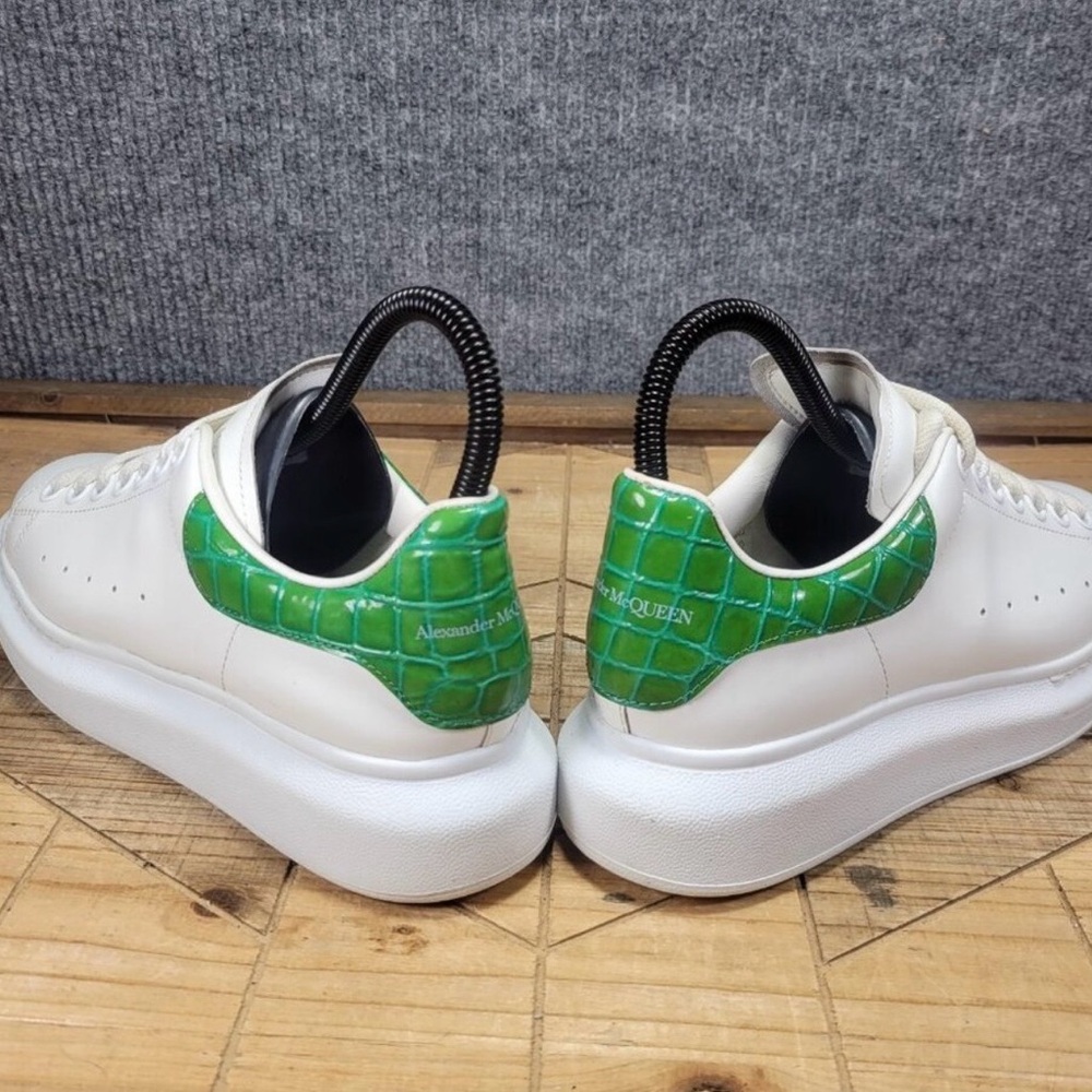 Alexander McQueen Oversized Sneakers
White & Green Croc-Print Leather Size 37.5 - Picture 9 of 16